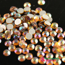 Diamantes de imitación de cristal oro AB cristal no HotFix FlatBack 3D arte de uñas strass tela gament rhinestone 2024 - compra barato