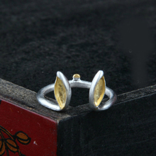 Женские винтажные серебряные кольца с кроличьими ушками, открытые Регулируемые кольца для мужчин и женщин 2024 - купить недорого