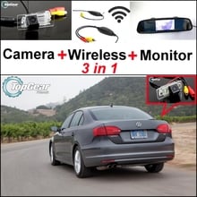 3 in1 Special Camera + Wireless Receiver + Mirror Monitor DIY Parking System For Volkswagen VW Jetta MK6 A6 1B Sagitar 2011~2015 2024 - buy cheap