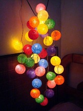 Guirnalda de luces LED para fiesta de Navidad, Bola de algodón de colores, estilo tailandés, alimentada por batería o enchufe estadounidense 2024 - compra barato