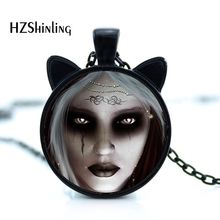 CN-00743 2017 novo gótico bruxa colar gótico bruxa pingente de jóias de vidro foto pingente colar hz2 2024 - compre barato