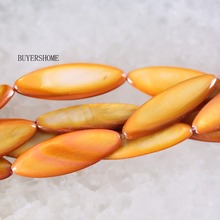 Frete grátis novo sem etiquetas fahion jóias 10x30mm laranja mãe de pérola concha solta contas corda 15 "ro096 2024 - compre barato
