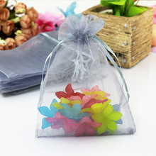 100 piezas 11x16 cm (4,3 "x 6,3") bolsas de Organza gris para regalos de boda dulces bolsa de embalaje de joyería Linda bolsa de regalo con cordón de Organza 2024 - compra barato
