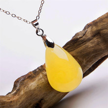 Fashion Pendant For Jewelry Making Women Ladies Charm Necklace Waterdrop Bead Genuine Yellow Natural Stone Pendant 25*12*9mm 2024 - buy cheap