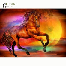 5d diy diamante bordado pintura cavalo lua presente ponto cruz cheia quadrado strass mosaico inacabado decoração de casa 2024 - compre barato