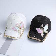 Summer Plain Cotton Women Metal Baseball Cap Snapback Hip Hop Caps 2018 Casual Butterfly Sequins Baseball Caps Hats 2024 - buy cheap