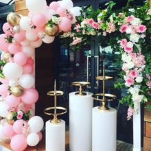Pedestal de cilindro de pilar de metal, soporte de pastel de postre de macarrón para baby shower, boda, cumpleaños, decoración de fondo de hotel 2024 - compra barato