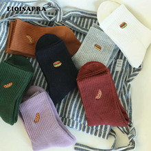 Осенне-зимние модные носки [EIOISAPRA] в стиле Tideway Kawaii, хамбургеры, хот-доги, счастливые носки, женские дышащие Веселые носки в стиле Харадзюку 2024 - купить недорого