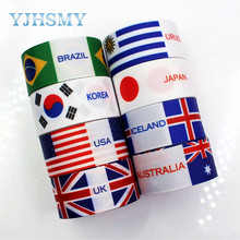 YJHSMY 181114 25mm 10yard National flag series grosgrain Ribbons Thermal transfer Printed Wedding Accessories DIY material 2024 - buy cheap
