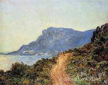 Pintura al óleo del Corniche de Monet, lienzo de alta calidad, pintada a mano, colección de arte de Claude Monet 2024 - compra barato