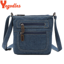 Yogodlns Fashion blue denim shoulder bags women handbag classical messenger bag satchels ladies cross-body sling bag 2024 - buy cheap