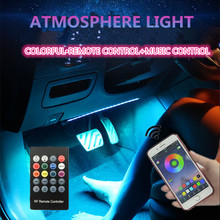 Tira de luces LED RGB para coche, control por aplicación remota/teléfono, colores, lámparas decorativas de Ambiente, luz Interior de coche, 4 Uds. 2024 - compra barato