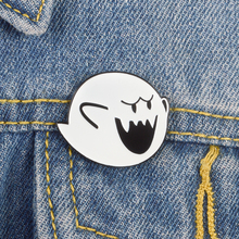 New white funny crying smile brooch sharp teeth game ghost cute brooch children cartoon gift backpack jewelry lover gift 2024 - buy cheap