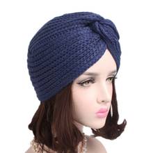 Turban Hat Beanies Winter Hats & Caps Women Knitted Wool Cap Female Casual Solid Color Hip Hop Skullies Beanie 2024 - buy cheap