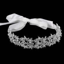 Luxury Handmade Wedding Headband For Bridal Rhinestone Tiaras Silver Color Hair Accessories Elegant Headpiece Women Hair Jewelry 2024 - buy cheap
