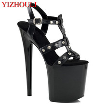 Women's Sexy Slinky 20cm Stiletto Heels, Sexy Street-Style Rivet Upper-8 inch Platform sandals 2024 - buy cheap