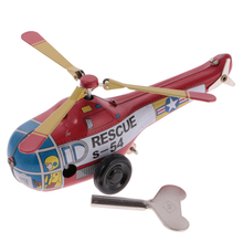 Funny Vintage Helicopter Model Clockwork Wind Up Tin Toy Collectables Classic Toys for Kids Creative Birthday Gift Decoration 2024 - buy cheap