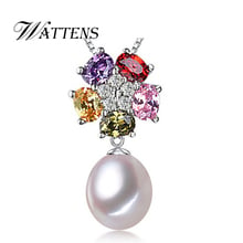 WATTENS  Pearl Jewelry,100% Genuine Natural Freshwater Pearl Pendant Beautiful flowers Necklace  jewelry for women gift , new 2024 - buy cheap