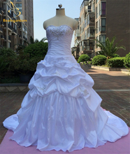 Bealegantom Real Photo Sexy Ball Gown Wedding Dresses 2019 Taffeta Appliques Lace Up Bridal Gowns Robe De Mariee QA1200 2024 - buy cheap