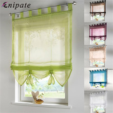 Enipate Sheer Drape Roman Sling Curtains Semi-shading Kitchen Curtains Short Window Door Curtain for Bedroom 2024 - buy cheap