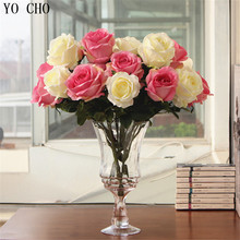 1 большой букет из 5 цветов, свадебное украшение, настоящие на ощупь розы, новинка, искусственные шелковые розы, цветочная гирлянда, Свадебный домашний декор 2024 - купить недорого