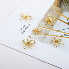 Diy Jewelry Accessories Eardrop Material Copper Minimalist Hollow Small Flower Pendant Earrings Handmade 6pcs 2024 - buy cheap