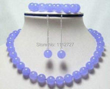 10mm Natural Lavender Chalcedony Round Beads Necklace Bracelet Earrings DIY Jewelry Sets Natural Stone AAA Grade Wholesale Price 2024 - buy cheap