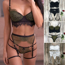 Women Sexy Lingerie Lace Open Bra Set G-String Underwear Nightwear Bra & Brief Sets 2024 - buy cheap