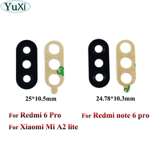 YuXi For Xiaomi Redmi 6 Pro / for Redmi Note 6 Pro, note 6Pro for Xiaomi Mi A2 Lite Camera Glass Lens with Adhesive Glue 2024 - buy cheap