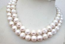 Free shipping  New 34" 9-10MM SOUTH SEA WHITE BAROQUE PEARL NECKLACE 2024 - buy cheap