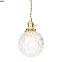 IWHD-lámpara colgante de cobre de estilo moderno nórdico, luces colgantes para comedor, sala de estar, bola de cristal, accesorios de iluminación LED 2024 - compra barato