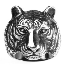 Anillo de acero inoxidable para hombre, accesorios al por mayor, cabeza de tigre dominante, anillo de acero de titanio 2024 - compra barato