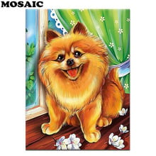 Pintura de diamante para cachorro fofo padrão quadrado completo/redondo 5d diy pintura de diamante animal de estimação bordado de diamante mosaico adesivos de ponto cruz 3d 2024 - compre barato