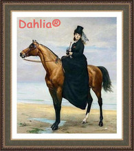 Oil painting The lady on horseback Art Needlework Embroidery DIY Cross Stitch Kits Crafts 14CT Unprinted Home Decor Handmade 2024 - buy cheap