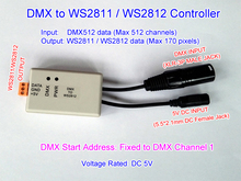 DMX to 5V WS2811 WS2812 SK6812 Controller;up to 170 pixels;DC5V input 2024 - buy cheap