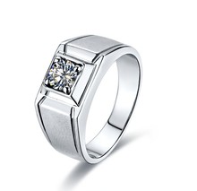 Тестовое положительное тестовое положительное 1CT 6,5mm G-H Moissanite алмазное мужское кольцо Твердое Серебро 925 пробы мужское кольцо для церемонии 2024 - купить недорого