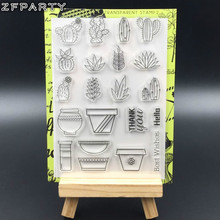 ZFPARTY-sello de silicona transparente para álbum de recortes, sello decorativo de plantas suculentas para manualidades 2024 - compra barato