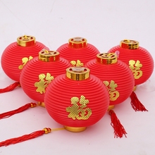 6 uds chino tradicional rojo decoraciones con forma de linterna para WeddingParty Año Nuevo colgar Mini primavera linterna para eventos para la decoración del hogar 2024 - compra barato