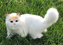 large 28x20cm simulation standing cat polyethylene&furs white cat with yellow head,model handicraft home decoration gift b2623 2024 - buy cheap
