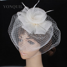 Elegant Fascinators for Wedding Hair Accessories Bridal Veils Party Headwear Cocktail Hats Red Church Hat Multiple Colors OF1526 2024 - buy cheap