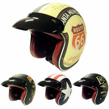 Hot sale T50 Route 66 Motorcycle helmet jet Vintage helmet Open face retro 3/4 half helmet casco moto capacete motociclismo 2024 - buy cheap