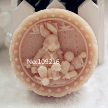 wholesale!!!1pcs Rabbit Mom with Dog (Zx5081) Silicone Handmade Soap Mold Crafts DIY Silicone Mould 2024 - buy cheap