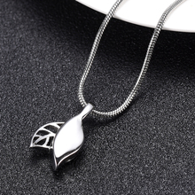Leaf Shape Memorial Urn Necklace For Human/Pet Ashes Stainless Steel Cremation Pendant Jewelry For Women Keepsake Necklace 2024 - buy cheap