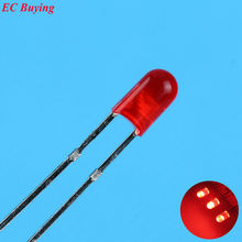 Diodo emissor de luz led vermelho 3mm, diodo emissor de luz sem bordas redondo difusor fogultra brilhante plug-in faça você mesmo kit infinitas prática dip 50 tamanhos