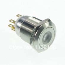 19mm LED Color Yellow Stainless Steel Dot illuminated Momentary  Push Button Switch 1NO 1NC Pin Terminal Waterproof 2024 - buy cheap