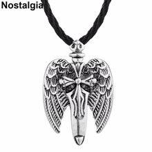 Nostalgia Steampunk Angel Wings Cross Pendant Necklace Gothic Jewelry High Quality Women Fashion 2018 2024 - buy cheap