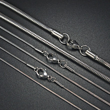 stainless steel 1mm 1.2mm 3mm round snake necklace chain with lobster clasp jewelry necklace finding 2024 - buy cheap