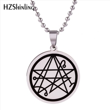 2018 New Stainless Steel Sigil of the Gate Vinyl Decal Pendant Necklace Necronomicon Sigil Jewelry Gift Men Fashion Pendants HZ7 2024 - buy cheap