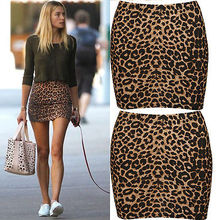 2015 Women Fashion Short Bandage Leopard Printed Sexy Pencil Mini Skirts 2024 - buy cheap