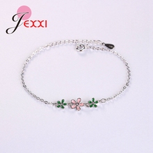 Romantic Flower Bracelets 925 Sterling Silver Jewelry For Women Banquet Accessories  Charming High Quality 2024 - buy cheap